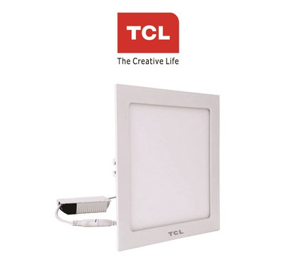 tcl led ultra slim flat panel light - 15w/6000k - square white